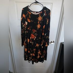 Floral Black Dress